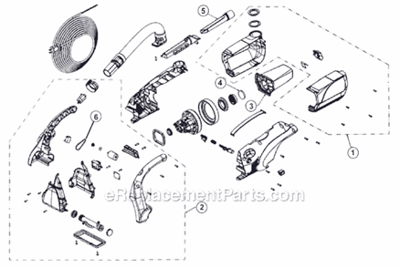 Page A Diagram and Parts List for M08245X  Dirt Devil Hand Vacuum